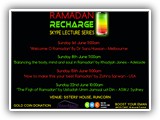 Sisters' House RAMADAN RECHARGE LECTURES
1/8/15/22 JUNE
