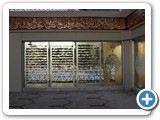 And the walls are decorated with the names of Allah and Quranic verses.