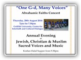 Abrahamic Faiths Concert 28 AUGUST
