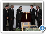 Unveiling of the plaque (from l tor), Mr Graham Perrett MP (Member for Moreton), Mr Ikebal Patel (Muslims Australia president), Mr Mohammed Yusuf (ICB Board Chairman), Dr Craig Emerson MP (Minister for Trade) and Dr Mubarak Noor (ICB principal)  
