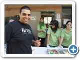 Hashim Hatia giving the CresCafe cup cakes his seal of approval
